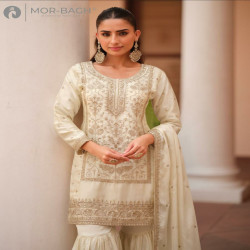 Mor-Bagh Mohini Silk Satin Embroidered Sharara Suit